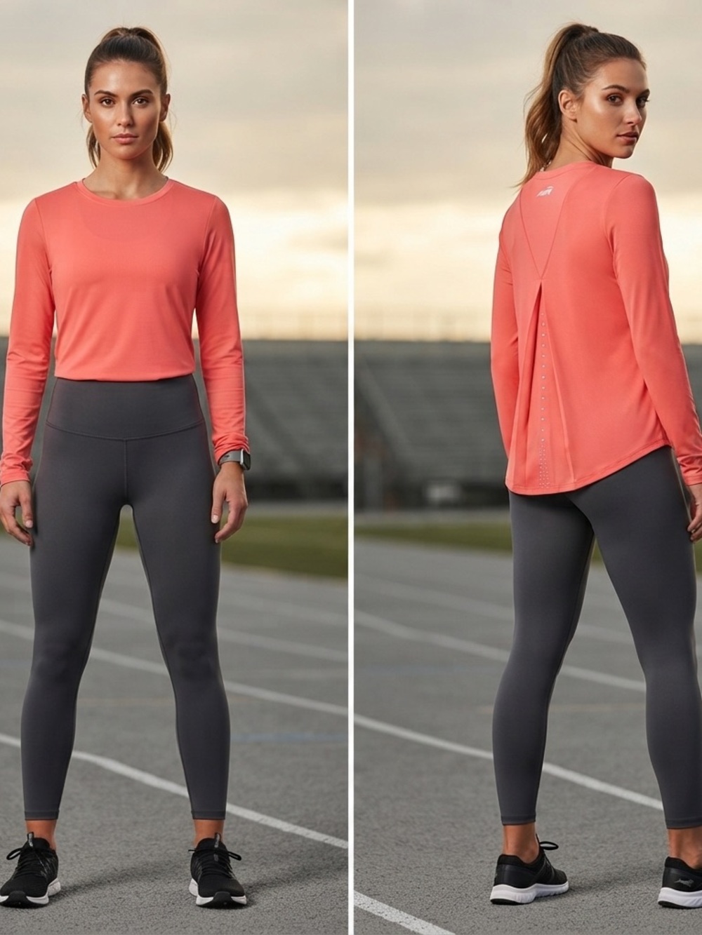 AVIA women's performance Hot Pink Neon long-sleeve athletic Top Size Small